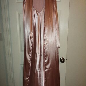 Elegant Satin Gown in Shimmering Pink
